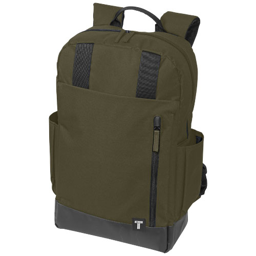 Sac à dos promotionnel ordinateur 15,6 pouces - Tranzip Olive et Noir